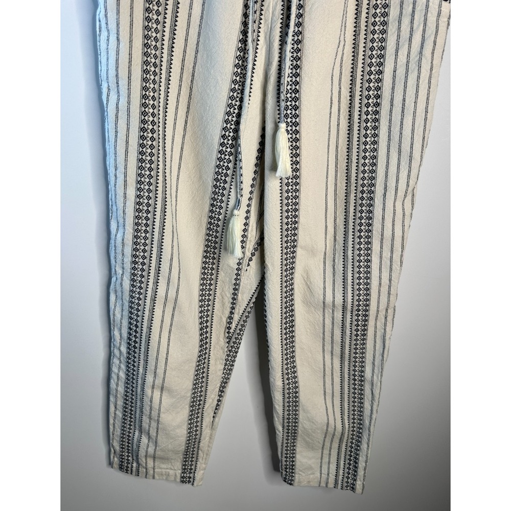 by Anthropologie Essential Beach Pant Cream Black Tribal Stripe Tassel Medium - Picture 6 of 15